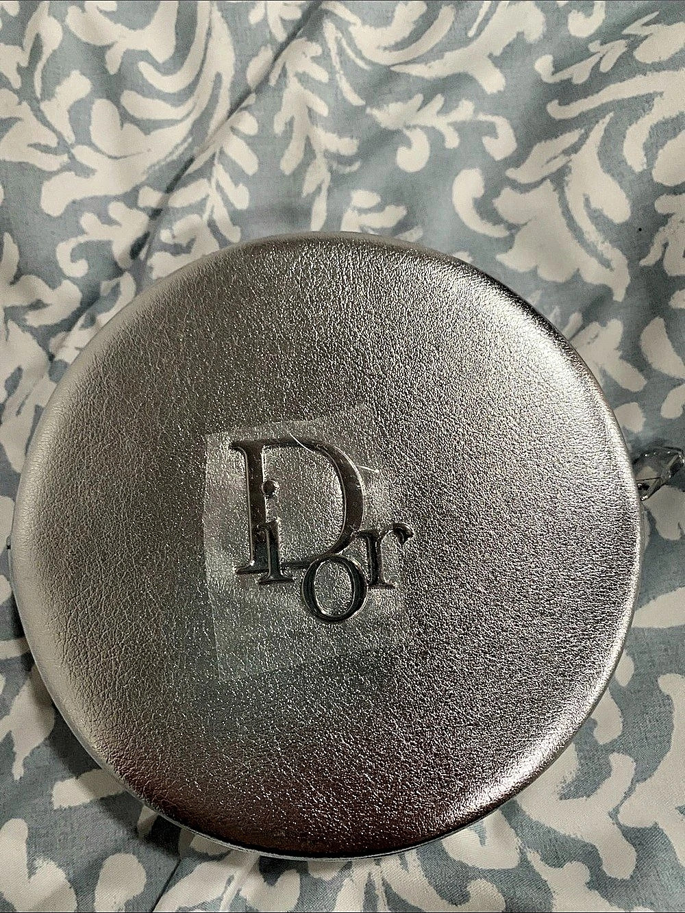 Dior Silver Round Beauty Pouch